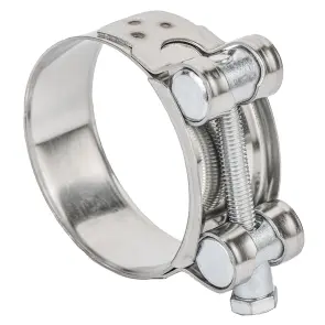 Хомут силовой нержавеющий 22мм Ø52-55мм (КРАТНО 5шт) SIGMA (2508171) №1
