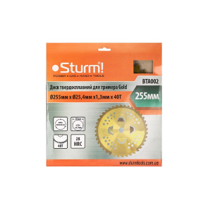 Диск до тримера 4 пелюстки, 255мм 40 зубів (золотий колір) Sturm BTA002 №2