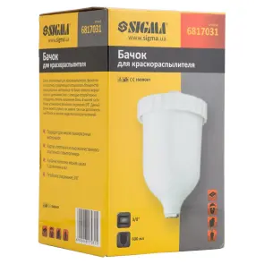 Бачок верхний для краскораспылителя 600мл FT 3/8" SIGMA (6817031) №4