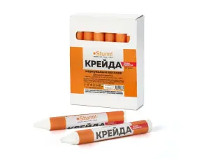 Мел восковой разметочный маркировочный для любой поверхности (белый, 12 шт) Sturm 1090-06-KW12 №1