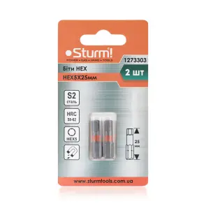 Біти S2 HEX5x25 мм, 2шт Sturm 1273303 №2