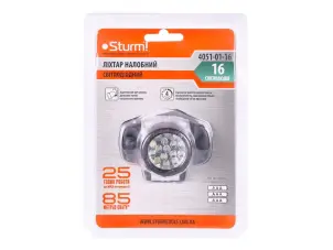 Ліхтар налобний світлодіодний Sturm 4051-01-16 №2