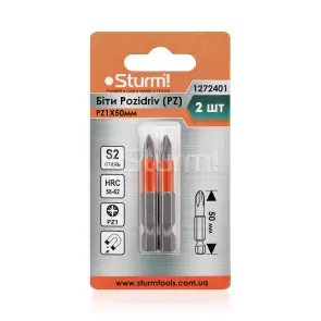 Биты S2 PZ1x50 мм, 2шт Sturm 1272401 №2