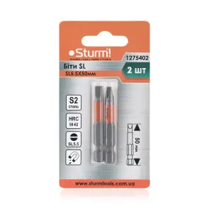Биты S2 SL5.5x50 мм, 2шт Sturm 1275402 №2