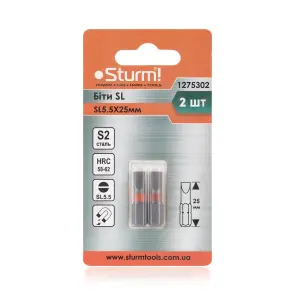 Биты S2 SL5.5x25 мм, 2шт Sturm 1275302 №2