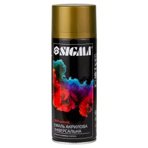 Эмаль аэрозольная акриловая 400мл RAL 1036 золотой глянец SIGMA (2736851) №1