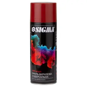 Эмаль аэрозольная акриловая 400мл RAL 3001 сигнальный красный глянец SIGMA (2736931) №1