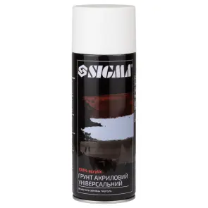 Грунт аэрозольный акриловый 400мл RAL 9010 белый SIGMA (2737511) №1