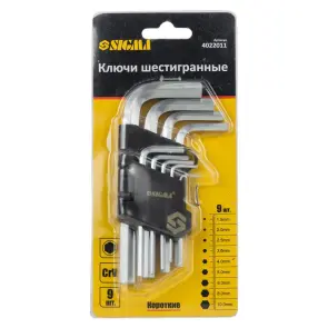 Ключі шестигранні 9шт 1.5-10мм CrV (короткі) SIGMA (4022011) №3