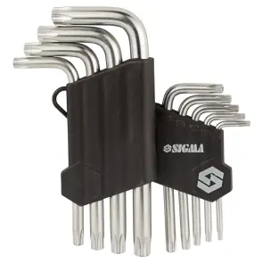 Ключі TORX 9шт T10-T50 мм CrV (короткі з отвором) SIGMA (4022211) №4