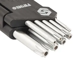 Ключі TORX 9шт T10-T50 мм CrV (короткі з отвором) SIGMA (4022211) №6