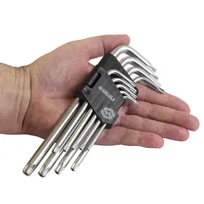 Ключі TORX 9шт T10-T50мм CrV (середні з отвором) SIGMA (4022221) №8