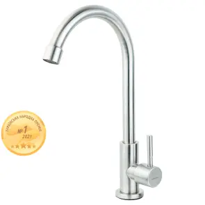 Змішувач KT 1/2" монокран на гайці SS AQUATICA KT-1G170P (9722601) №1