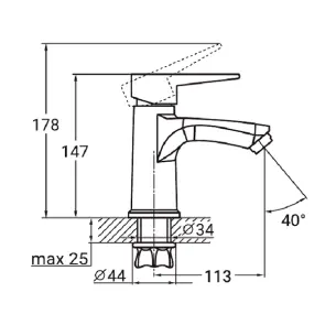Смеситель HK Ø35 для раковины литой на гайке AQUATICA HK-1A130C (9732000) №2