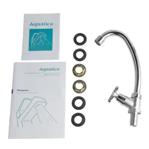 Смеситель QN 1/2" монокран на гайке (КРАТНО 2шт) AQUATICA QN-1G158C (9786600) №5