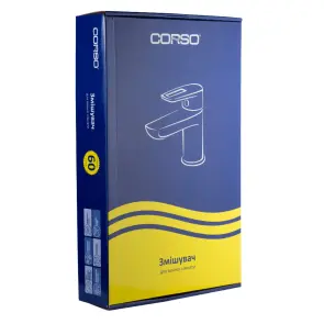 Смеситель MARMORE Ø35 для раковины литой высокий на гайке CORSO DB-1A638C (9623010) №5