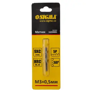 Мітчик М3×0.5мм SIGMA (1620081) №2