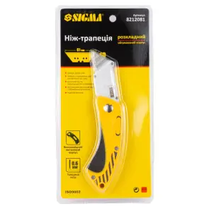 Нож-трапеция раскладной (прорезиненный корпус) SIGMA (8212081) №6