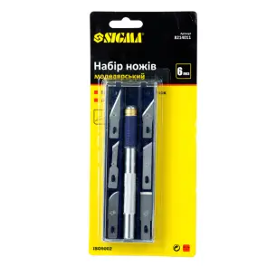 Набор моделярских ножей 6шт + держатель SIGMA (8214011) №5