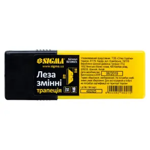 Лезвия переменные (трапеция) 61×19×0.6мм с отверстиями 10шт SIGMA (8218021) №3