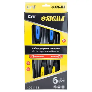 Набор ударных отверток 6 шт CrV SIGMA (4001111) №7