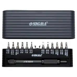 Отвертка + биты 1/4" 24шт CrV для мобильных телефонов (пласт кейс) SIGMA (4003251) №2
