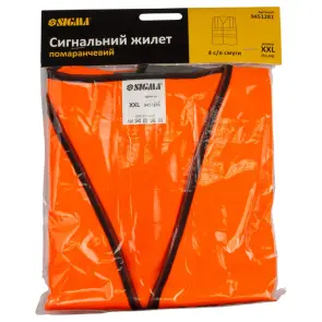 Сигнальний жилет помаранчевий 4 с/о смуги XXL SIGMA (9451281) №3