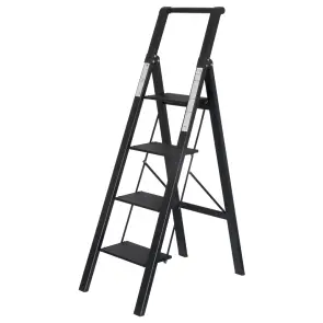 Стремянка алюминиевая Loft 4 ступеньки 1.47м FLORA (5036324) №1