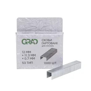 Скобы 12×11.3мм закаленные 1000шт GRAD (2812225) №3