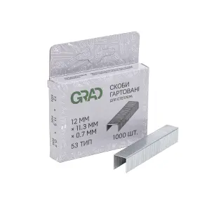 Скобы 12×11.3мм закаленные 1000шт GRAD (2812225) №4