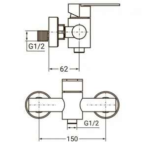 Змішувач HT Ø35 для душу SS AQUATICA HT-1D171P (9719301) №2