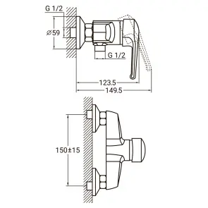 Змішувач HM Ø40 для душу AQUATICA HM-1D131C (9736300) №2