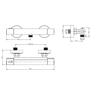 Смеситель VOLTURNO Ø25 термостатический для душа CORSO EF-2D186C (9661300) №4
