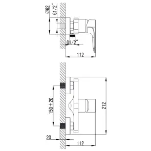 Змішувач MAGGIORE Ø40 для душу CORSO 9608300 (BE-1D122C) №3