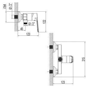 Смеситель MARMORE Ø35 для душа CORSO DB-1D138C (9623300) №6