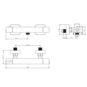 Смеситель PANARO Ø25 термостатический для душа CORSO ED-2D185C (9659300) №5
