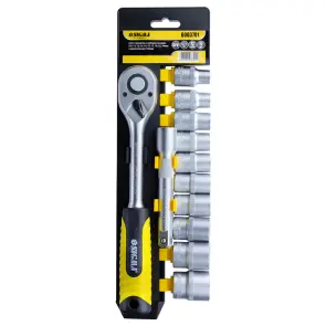 Ключ-трещотка 1/2" с набором насадок и удлинителем 12шт CrV mid SIGMA (6003701) №1