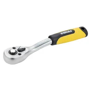 Ключ-трещотка с изогнутой ручкой 1/4" 150мм 72T CrV SIGMA (6050071) №1