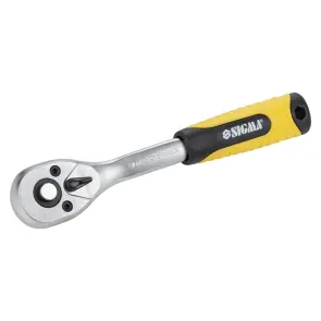 Ключ-трещотка с изогнутой ручкой 1/4" 150мм 72T CrV SIGMA (6050071) №3