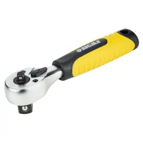 Ключ-трещотка двухсторонняя укороченная 1/4"-1/2" 145мм 72T CrV SIGMA (6050251) №1