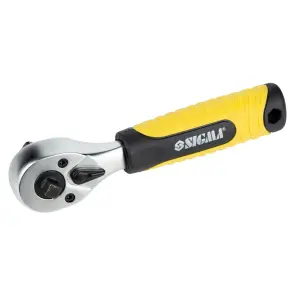 Ключ-трещотка двухсторонняя укороченная 1/4"-1/2" 145мм 72T CrV SIGMA (6050251) №3