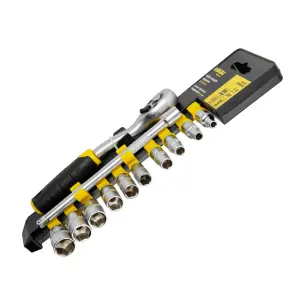 Набор торцевых насадок 1/4" + ключ-трещотка и удлинитель 12шт CrV SIGMA (6003501) №3