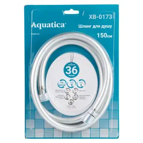 Шланг для душа 1/2" PVC 3-х слойный с подшипником серебристый 150см AQUATICA XB-0173 (9791611) №6