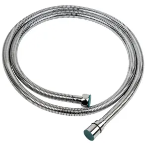 Шланг для душа 1/2" SS усиленный хромированный растяжной с подшипником 150-210см AQUATICA XB-6153 (9792010) №1
