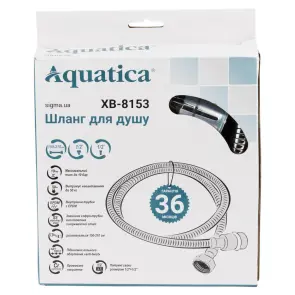 Шланг для душа 1/2" SS хромований розтяжний з підшипником 150-210см AQUATICA XB-8153 (9792020) №2