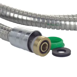 Шланг для душа 1/2" SS розтяжний з підшипником 150-180см AQUATICA XB-9353 (9792040) №3