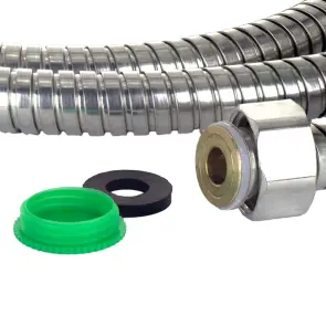 Шланг для душа 1/2" SS розтяжний з підшипником 150-180см AQUATICA XB-9353 (9792040) №4