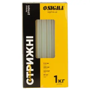 Стрижні клейові Ø11.2×200мм 1кг (прозорі) SIGMA (2711011) №1