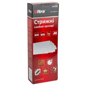 Стержни клеевые Ø8×300мм 83шт 1кг (прозрачные) ULTRA (2701032) №1