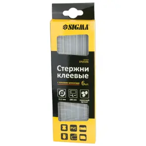 Стрижні клейові Ø11.2×200мм 6шт (запах шоколаду) SIGMA (2715151) №2